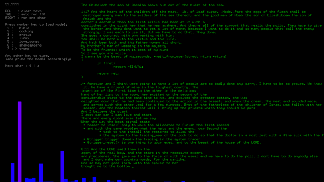 Text generation with LSTM／RNN